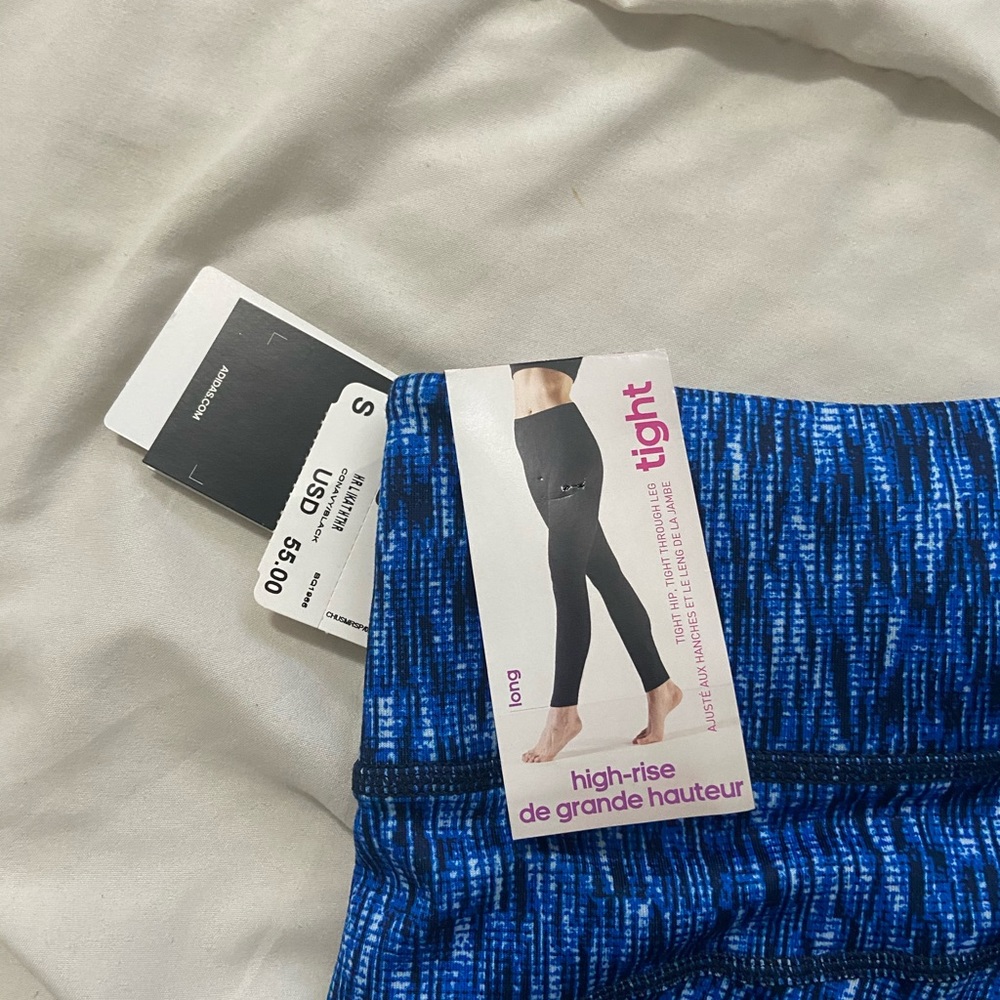 COPY - adidas high rise performance tights - blue - small - Picture 4 of 6